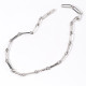 Adjustable Long Link Necklace Chunky Link Chain Silver & Gold Layer Necklace